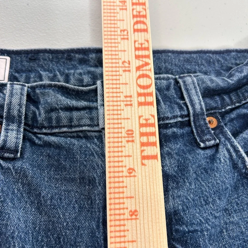 GAP Cheeky Straight Sky High Jeans Women's 28/6S Dark Wash Raw Hem Boho 80s 90s